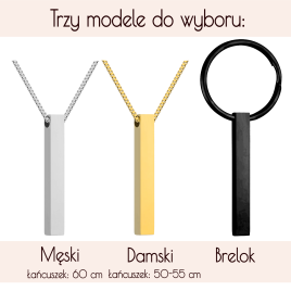 Tokio - Grawerowany Naszyjnik