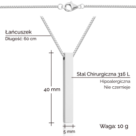 Tokio - Grawerowany Naszyjnik