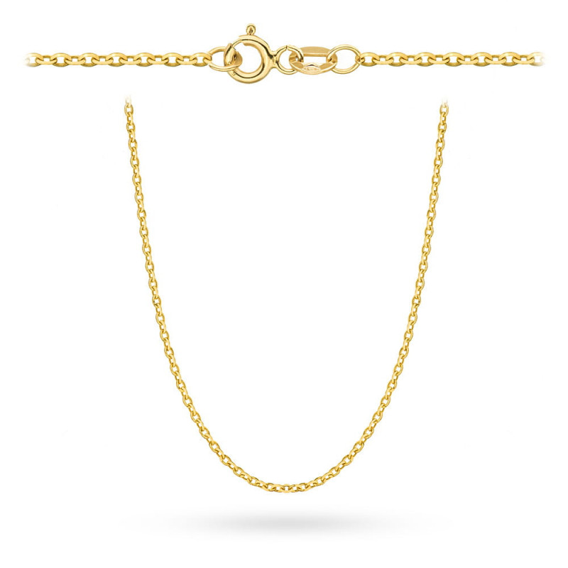 Łańcuszek złoty - splot rolo diamentowany 70 cm