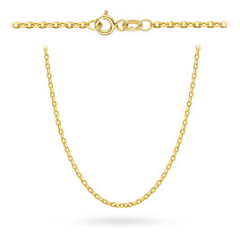 Łańcuszek złoty - splot rolo diamentowany 70 cm