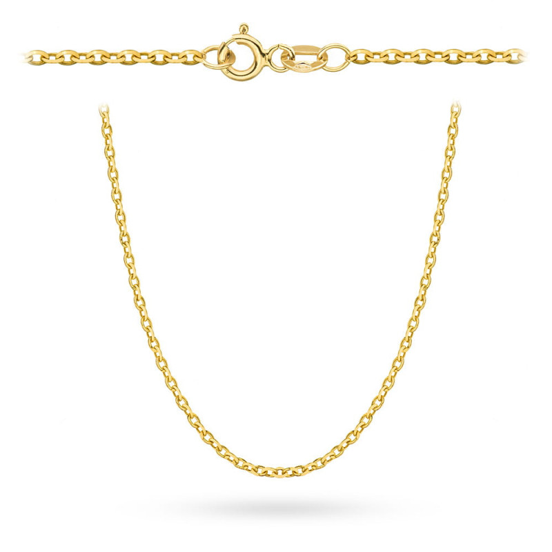 Łańcuszek złoty - splot rolo diamentowany 70 cm