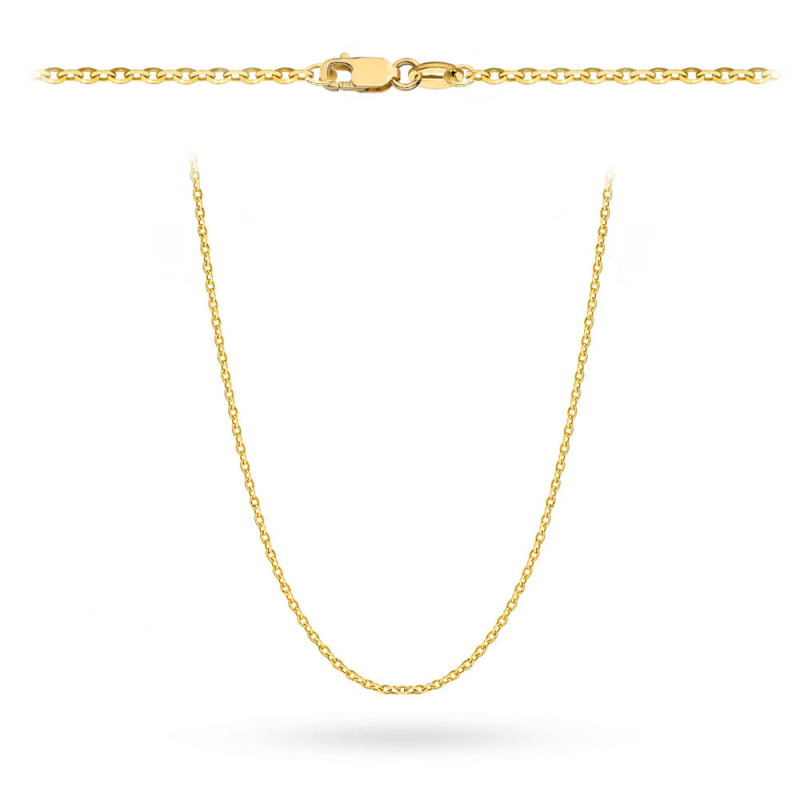Łańcuszek złoty - splot rolo diamentowany 70 cm
