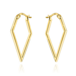 Kolczyki złote gładkie w kształcie rombu