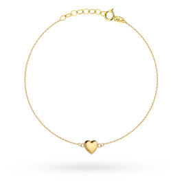 Bransoletka złota z gładkim sercem
