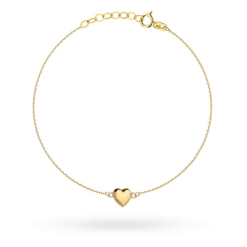 Bransoletka złota z gładkim sercem