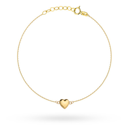 Bransoletka złota z gładkim sercem