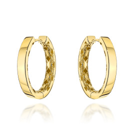 Kolczyki złote kółka gładkie wewnętrznie zdobione ażurem