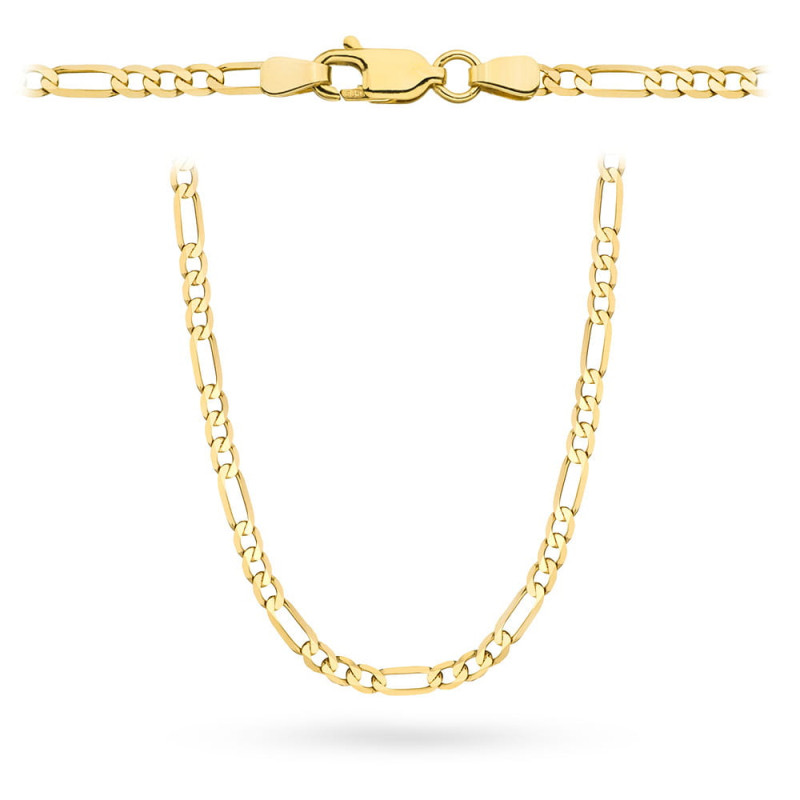 Łańcuszek złoty pr. 585 - splot figaro 60 cm