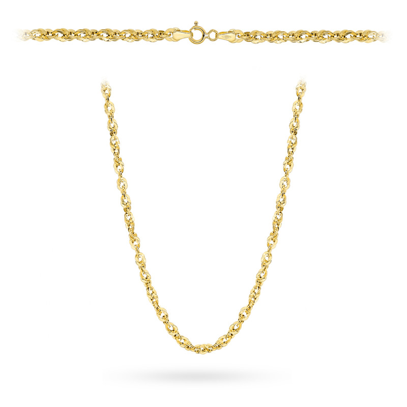 Naszyjnik złoty - splot irydia szeroki