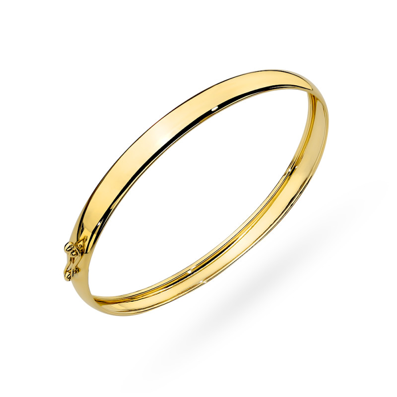 Bransoletka złota sztywna szeroka o gładkim wykończeniu