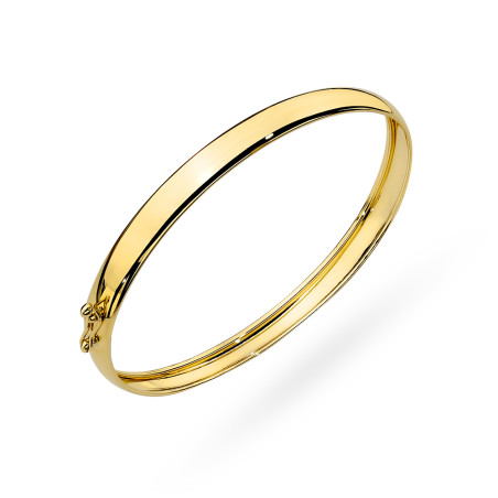 Bransoletka złota sztywna szeroka o gładkim wykończeniu