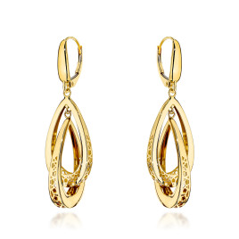 Kolczyki złote podwójne ażurowane łezki