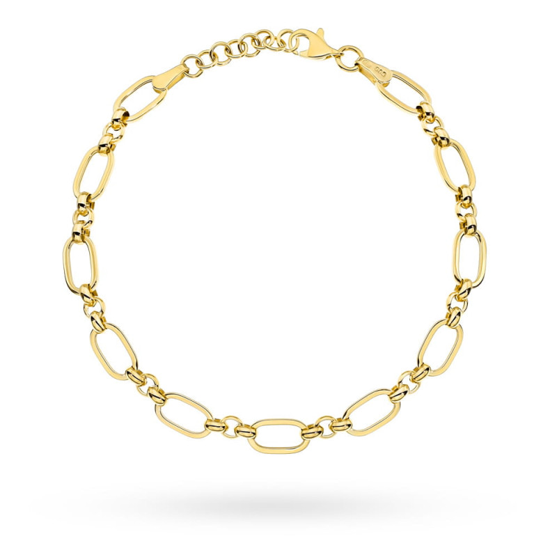 Bransoletka złota ogniwa i kółeczka