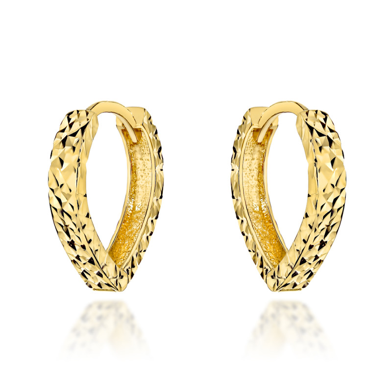 Kolczyki złote diamentowane łezki