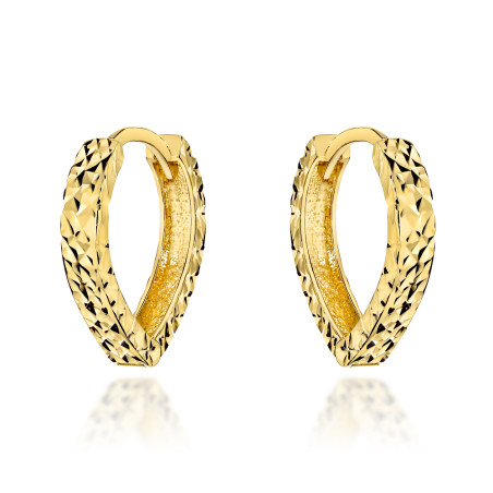 Kolczyki złote diamentowane łezki