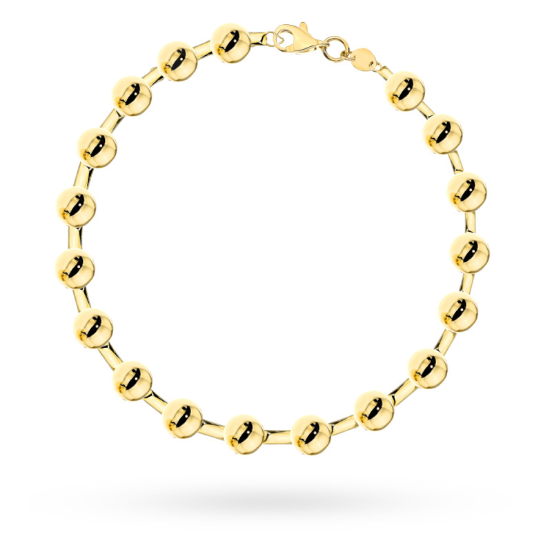 Bransoletka złota złożona z klasycznych, gładkich kulek