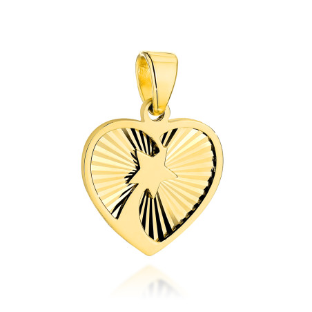 Zawieszka złota diamentowane serce z gwiazdą