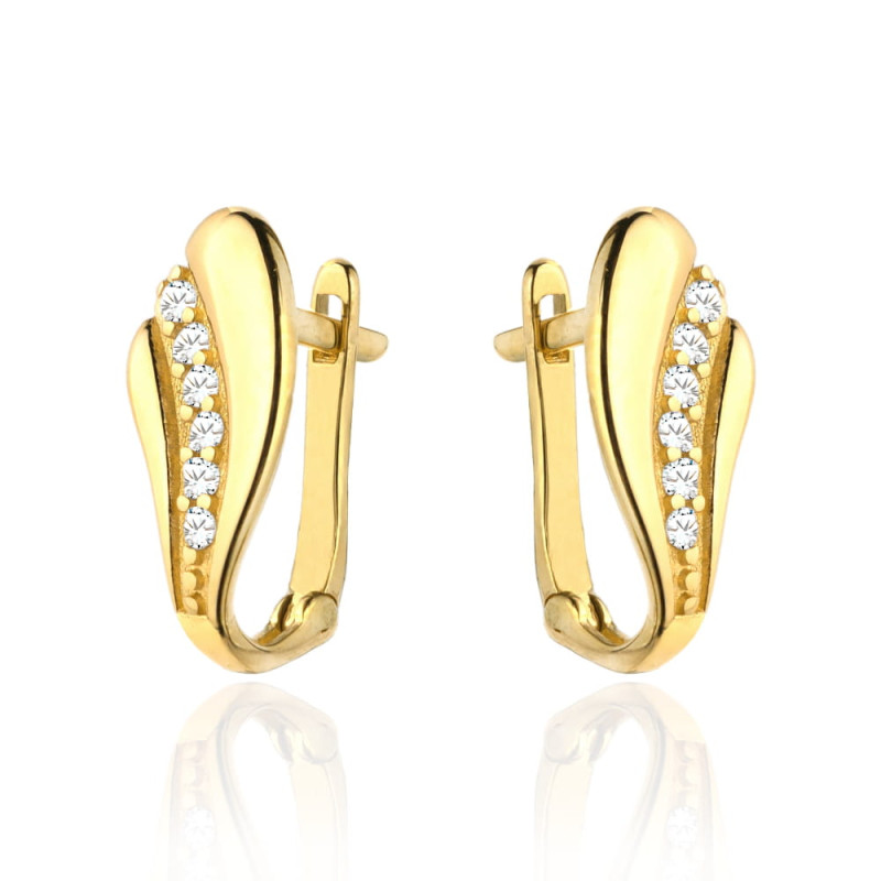 Kolczyki złota falka z rzędem cyrkonii Kolczyki złota falka z rzędem cyrkonii