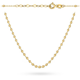 Naszyjnik złoty z diamentowanymi kuleczkami