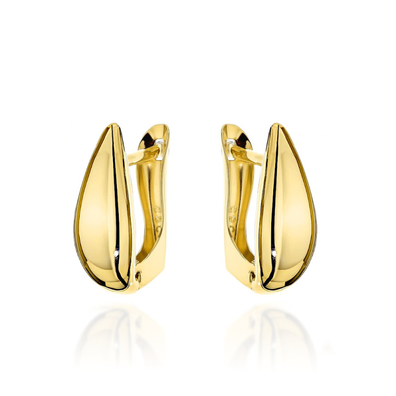 Kolczyki złote wydłużone łezki na angielskim zapięciu