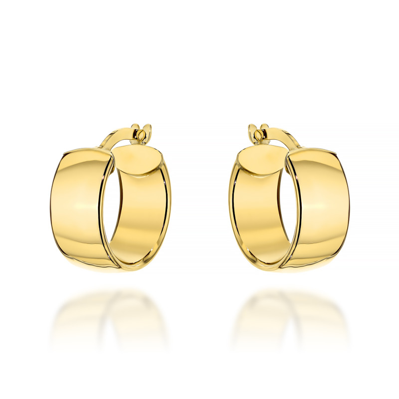 Kolczyki złote szerokie kółka