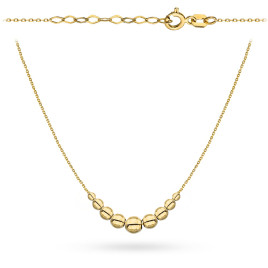 Naszyjnik złoty z gładkimi symetrycznymi kuleczkami
