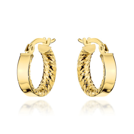 Kolczyki złote kółka wewnętrznie żłobione