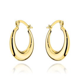 Kolczyki złote koła z zaokrągloną szyną na angielskim zapięciu