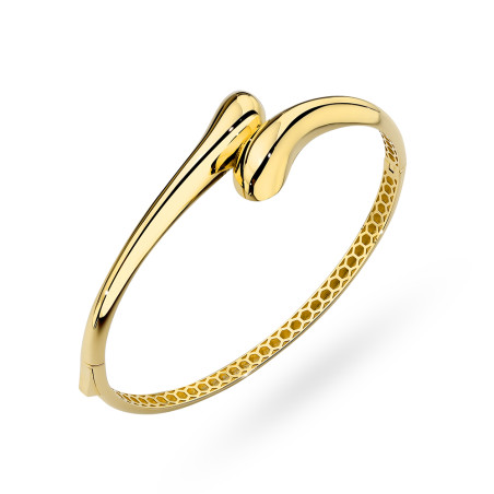 Bransoletka złota sztywna gładkie połączone łezki