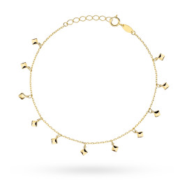 Bransoletka złota z wiszącymi rombami