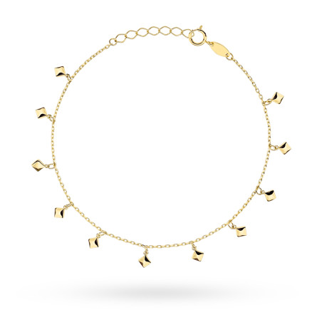 Bransoletka złota z wiszącymi rombami