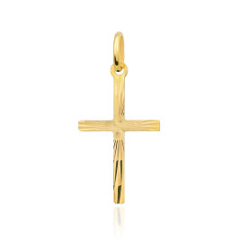Krzyżyk złoty diamentowany mały