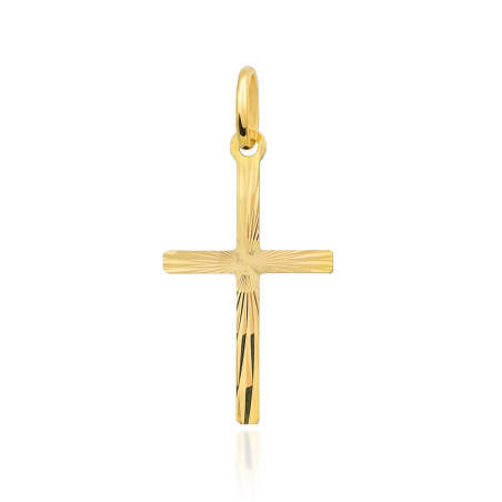 Krzyżyk złoty diamentowany mały