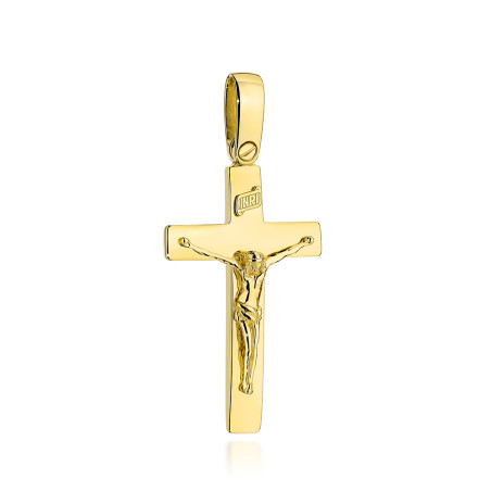 Krzyż złoty z ukrzyżowanym Jezusem