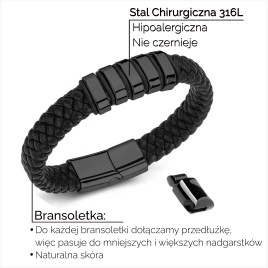 Texas - Męska Bransoletka Naturalna Skóra