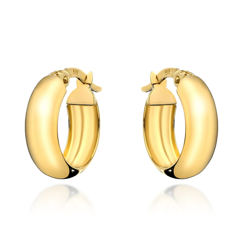 Kolczyki szerokie złote koła małe na angielskim zapięciu