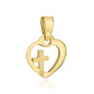 Zawieszka złota serce z krzyżykiem
