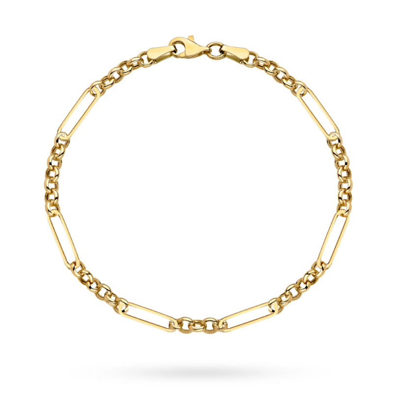 Bransoletka złote ogniwo i splot kółeczek