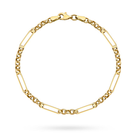 Bransoletka złote ogniwo i splot kółeczek