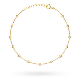 Bransoletka złota kulkowa z diamentowanymi kulkami