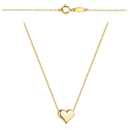 Naszyjnik złoty z gładkim wypukłym sercem
