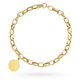 Bransoletka złote splecione owale z pełnym kołem