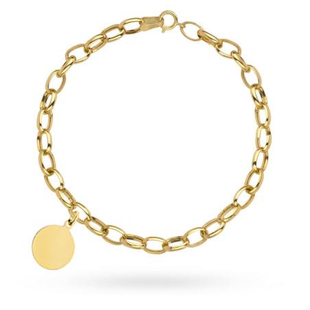 Bransoletka złote splecione owale z pełnym kołem