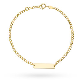 Bransoletka złoty prostokąt pod grawer na łańcuchu