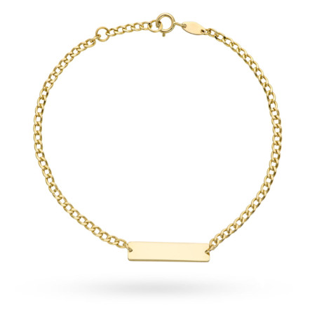 Bransoletka złoty prostokąt pod grawer na łańcuchu