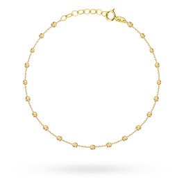 Bransoletka złote delikatne diamentowane kulki