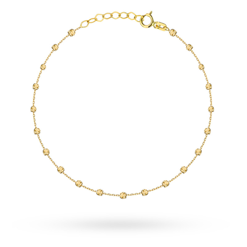 Bransoletka złote delikatne diamentowane kulki