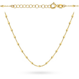 Naszyjnik złoty z diamentowanymi owalnymi elementami