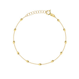 Bransoletka złota z diamentowanymi owalnymi elementami