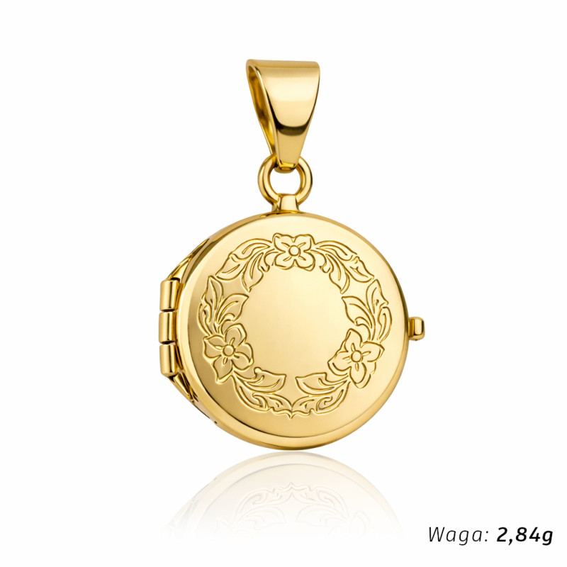 Zawieszka puzderko kółko grawerowany kwiatek - różne wzory